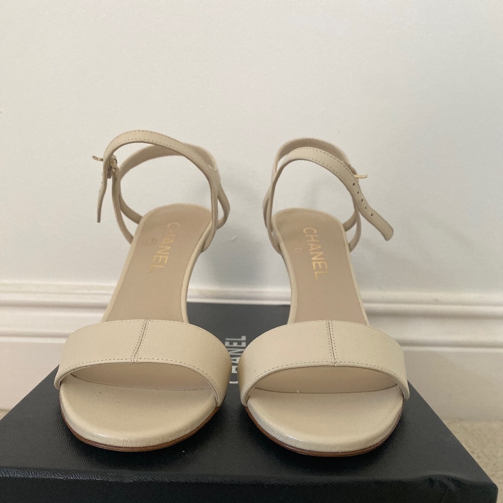 Chanel ivory sandals
